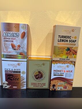 Simply Bella Sponge Soaps. Bundle of 5 brand new in box